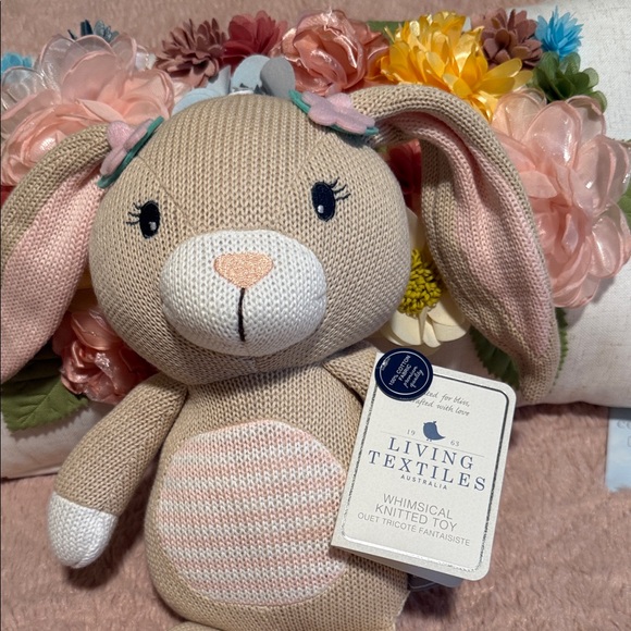 Tan and White Stuffed Bunny - Picture 2 of 4